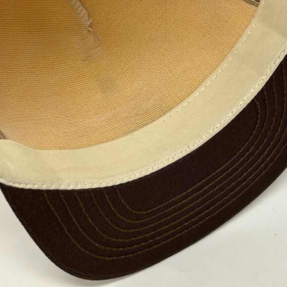 Vintage 80s The Morie Company Trucker Hat Baseball Cap Lighthouse Snapback Beige - Picture 5 of 8